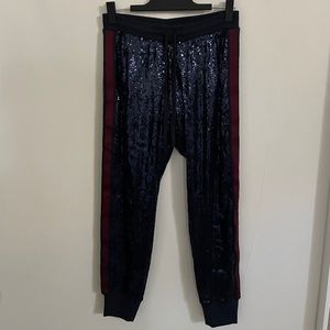 New! Abercrombie & Fitch Navy Sequin Jogger Pants